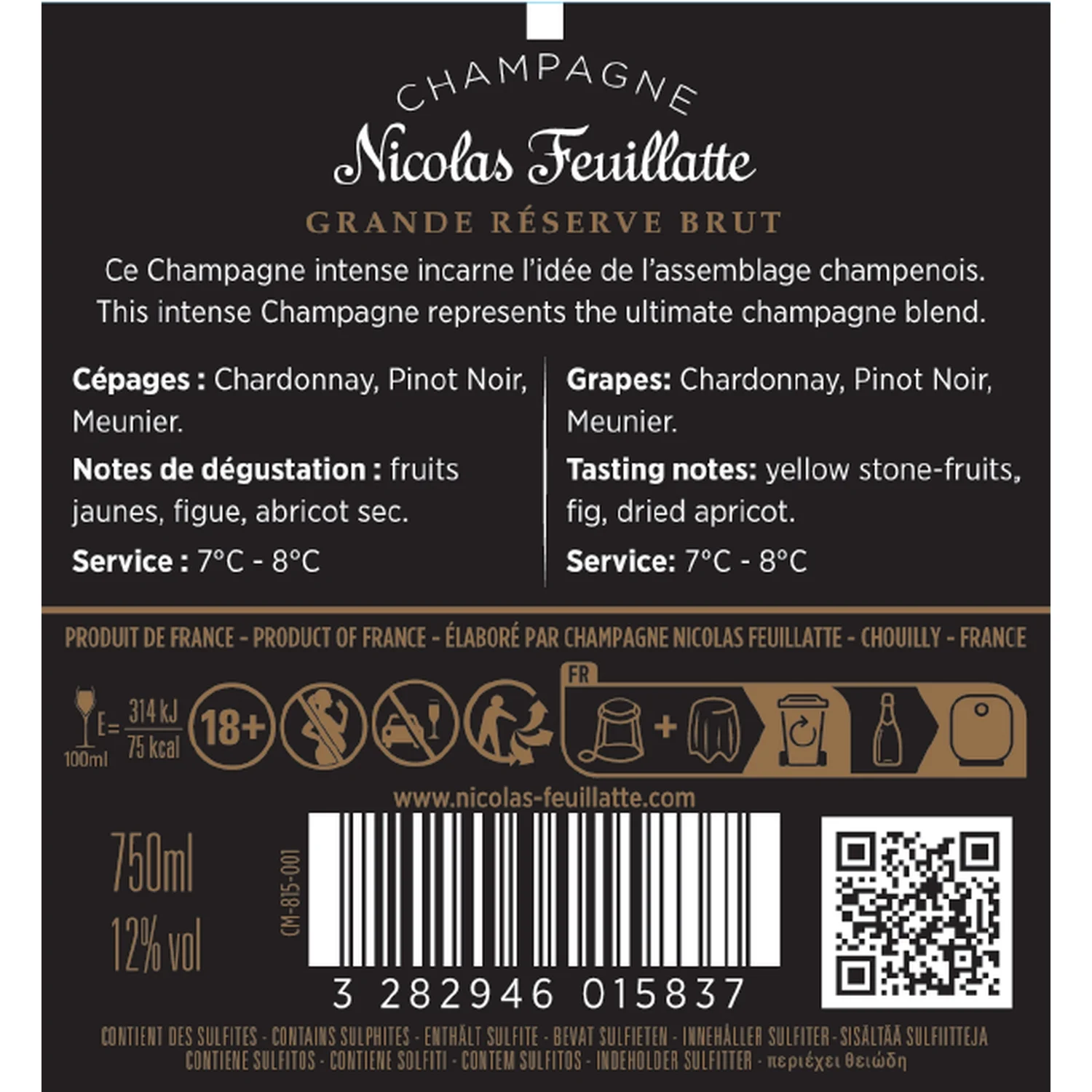 Champagne Brut NICOLAS FEUILLATTE GRANDE RESERVE – Image 2