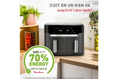 Friteuse sans huile Moulinex XXL DUAL EASY FRY EZ942HF0 Noir – Image 3