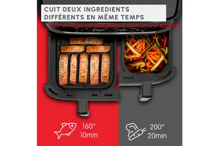 Friteuse sans huile Moulinex XXL DUAL EASY FRY EZ942HF0 Noir – Image 4