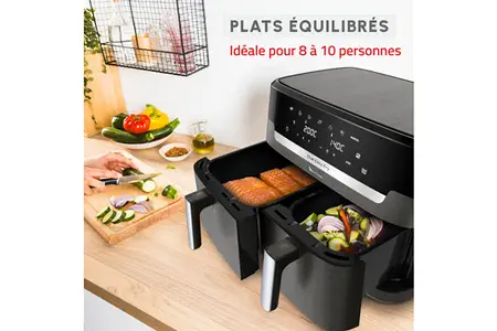 Friteuse sans huile Moulinex XXL DUAL EASY FRY EZ942HF0 Noir – Image 5